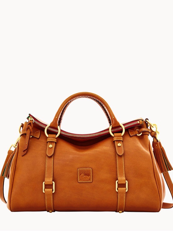 Dooney & Bourke Leather Florentine Large Satchel With Tassel Accents